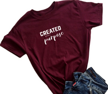 Cargar imagen en el visor de la galería, Polera Unisex "Created with a purpose".