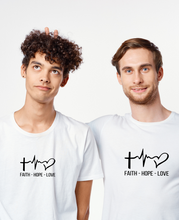 Cargar imagen en el visor de la galería, Polera Unisex &quot;Faith Hope Love&quot;.
