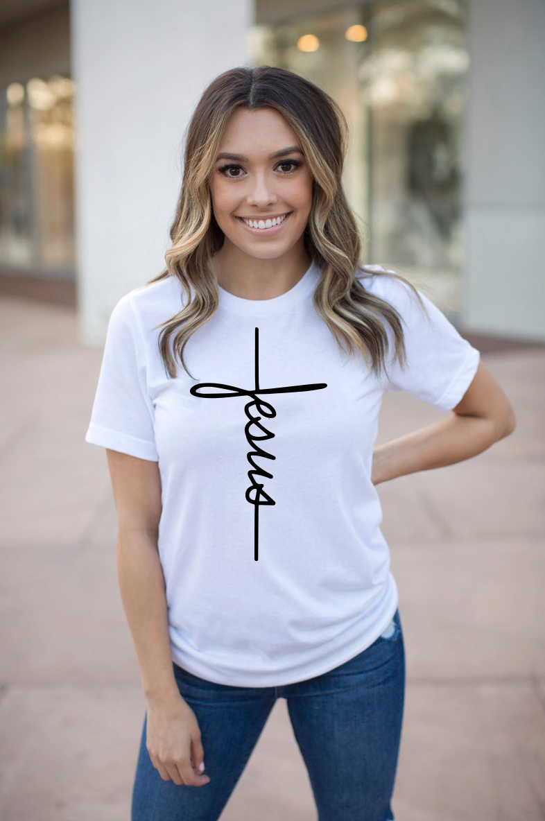 Polera mujer “Jesús cruz frontal”