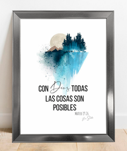 Cargar imagen en el visor de la galería, Deco Cuadro &quot;Con Dios todo es posible&quot;
